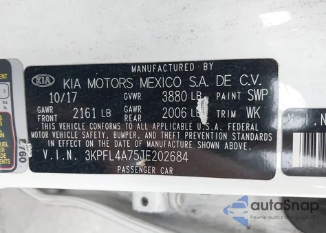 2018 Kia Forte Lx from USA, damaged, VIN 3KPFL4A75JE202684